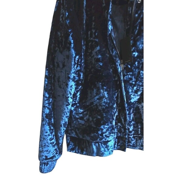 Joe's Jeans Lexi Jacket Women's Medium Blue Crushed Velvet Full Zip NWT - Picture 5 of 11
